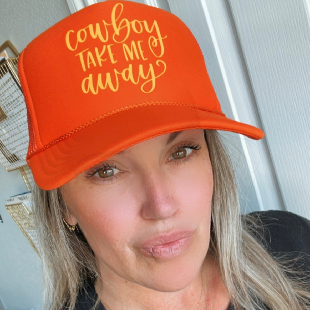 Cowboy Take Me Away Trucker - Orange