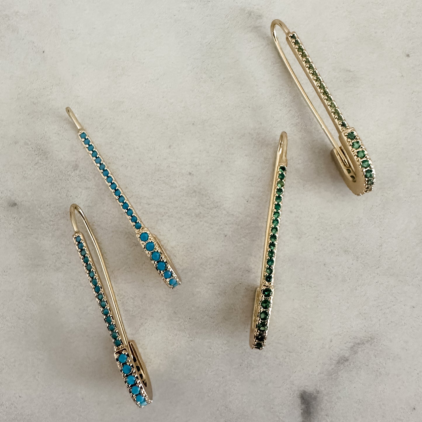 Pavé Safety Pin Earrings