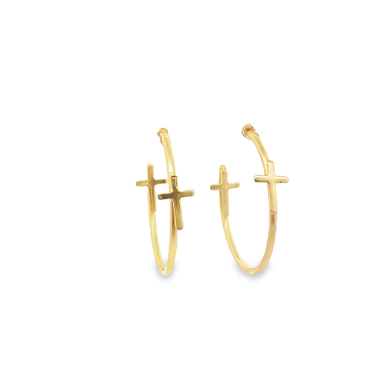 Cross Hoop Earrings