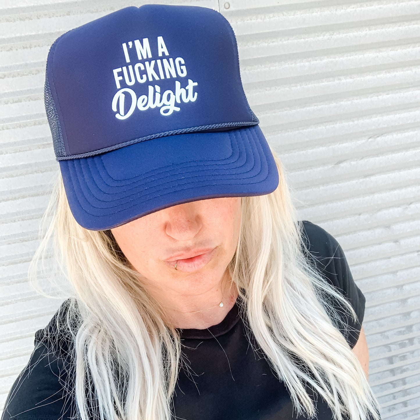 I’m a Delight Trucker Hat- Navy & White