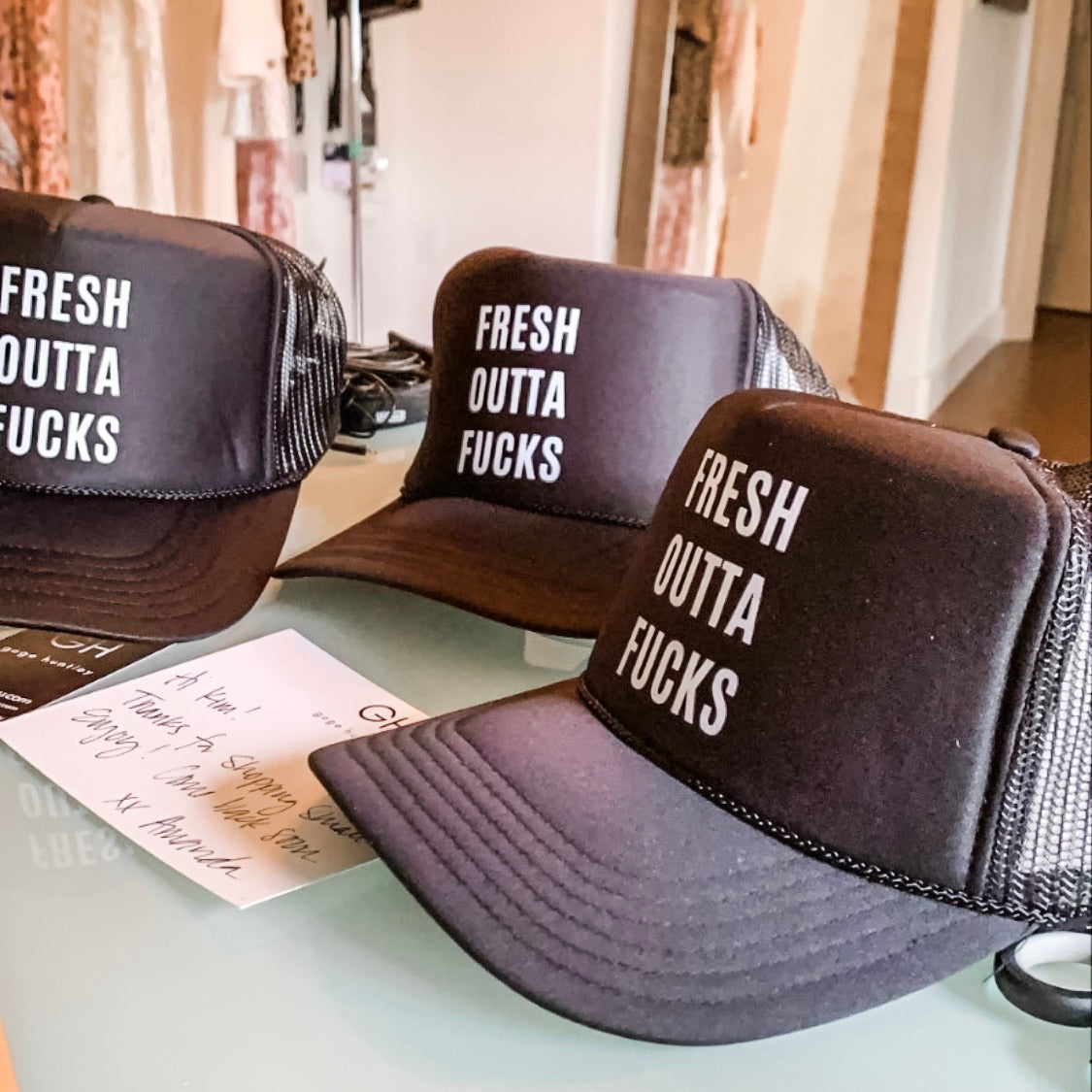 Fresh Outta Trucker Hat - Black